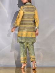 Green and Yellow Vasansi Silk Printed Co-ord Set