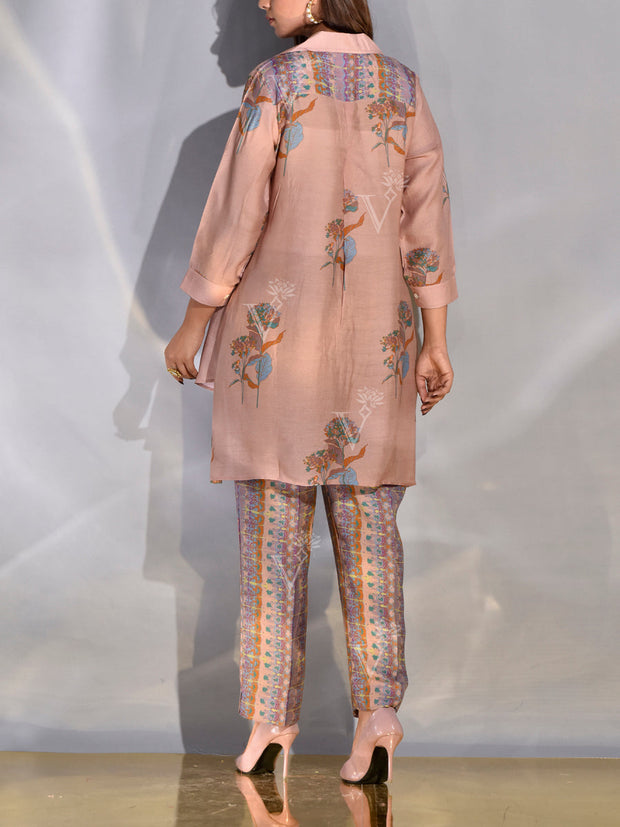 Sand Pink Vasansi Silk Printed Co-ord Set