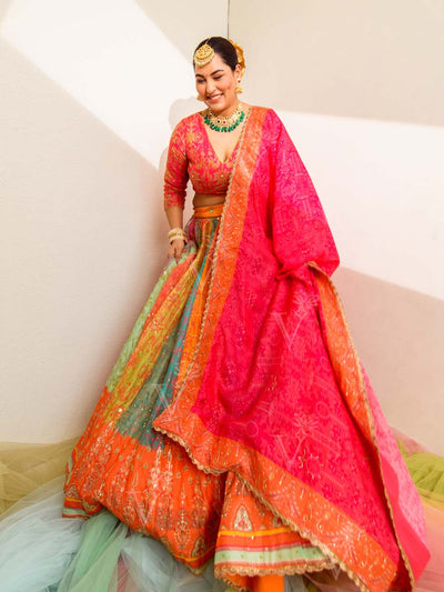 Multi Color Vasansi Silk  Lehenga Set