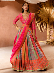 Multi Color Vasansi Silk  Lehenga Set