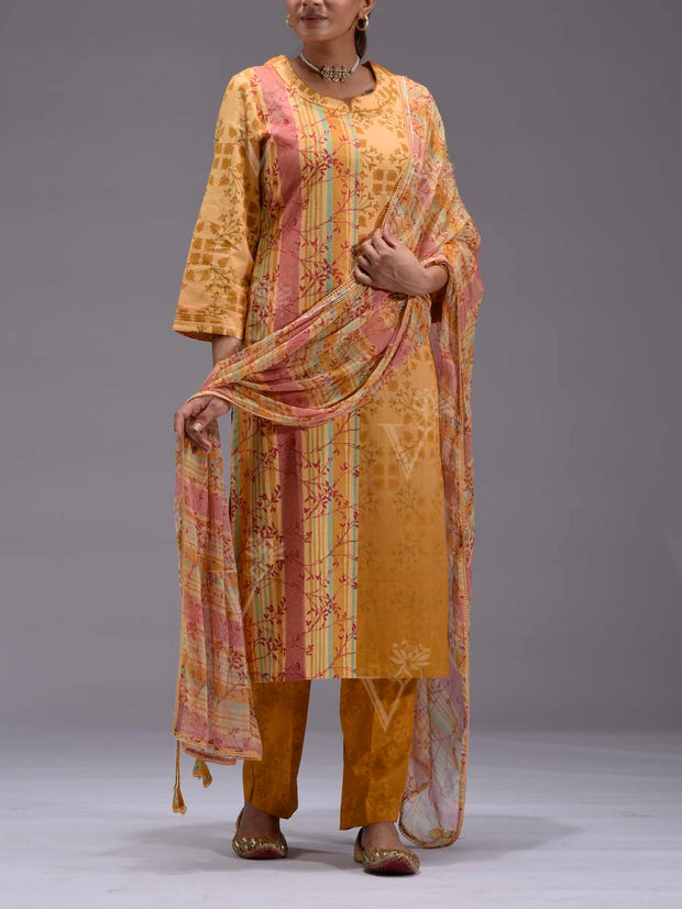 Yellow Cotton Suit Set