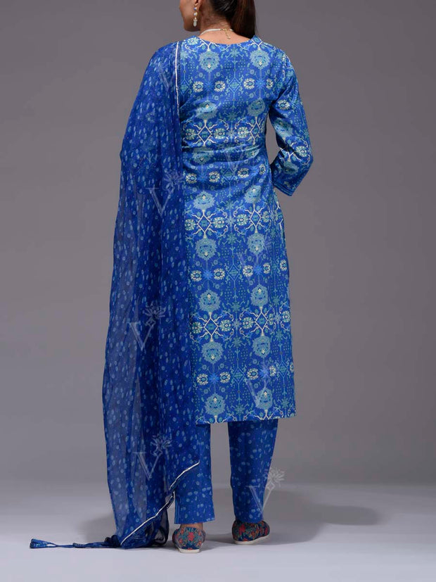 Blue Cotton Suit Set