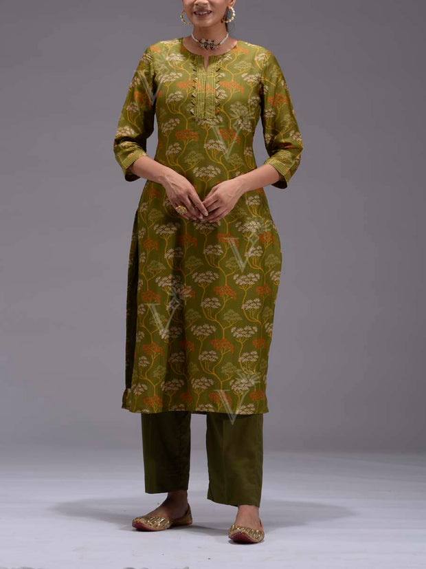 Green Vasansi Silk Kurti