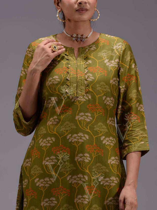 Green Vasansi Silk Kurti