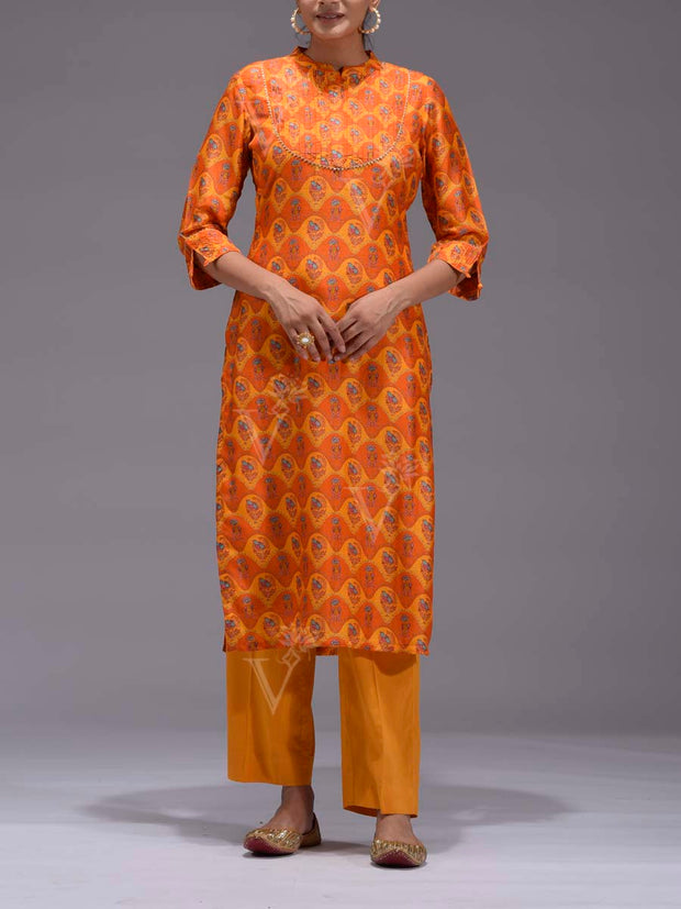 Yellow Vasansi Silk Kurti