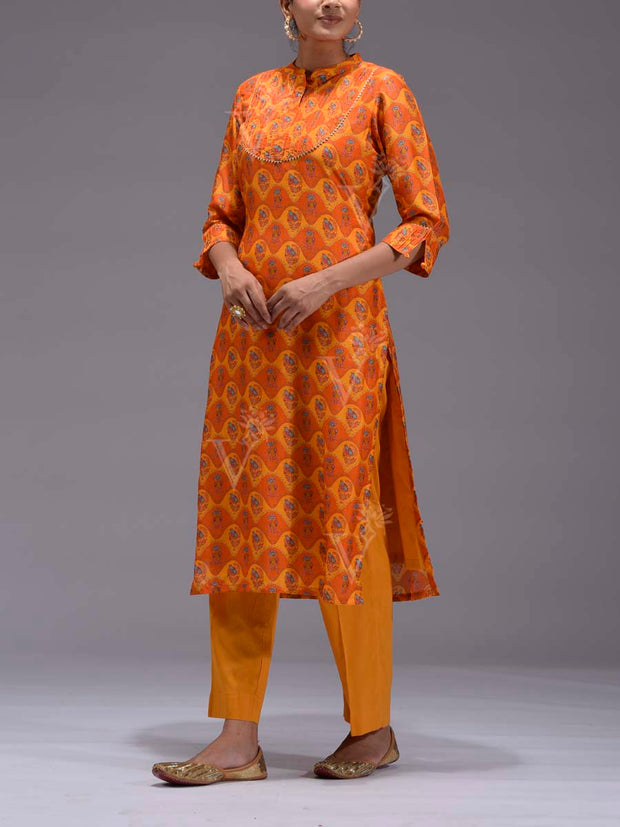 Yellow Vasansi Silk Kurti