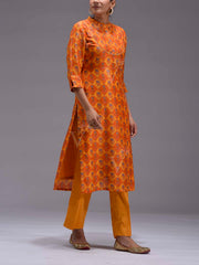 Yellow Vasansi Silk Kurti