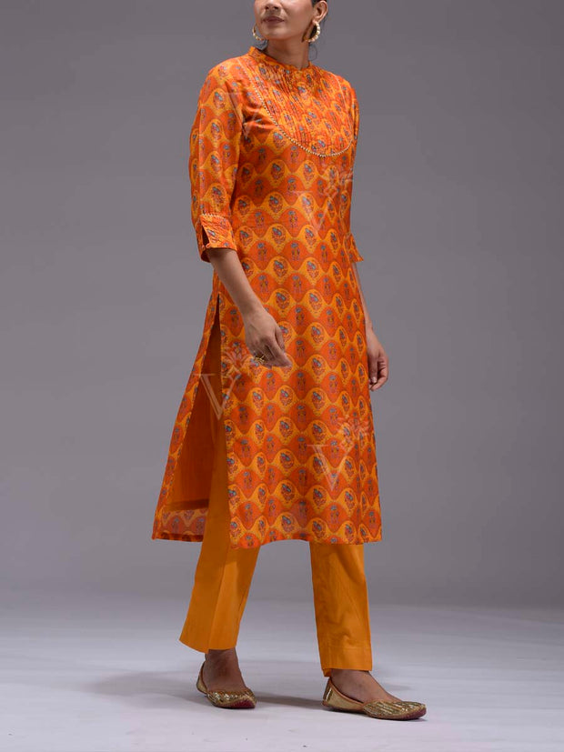 Yellow Vasansi Silk Kurti