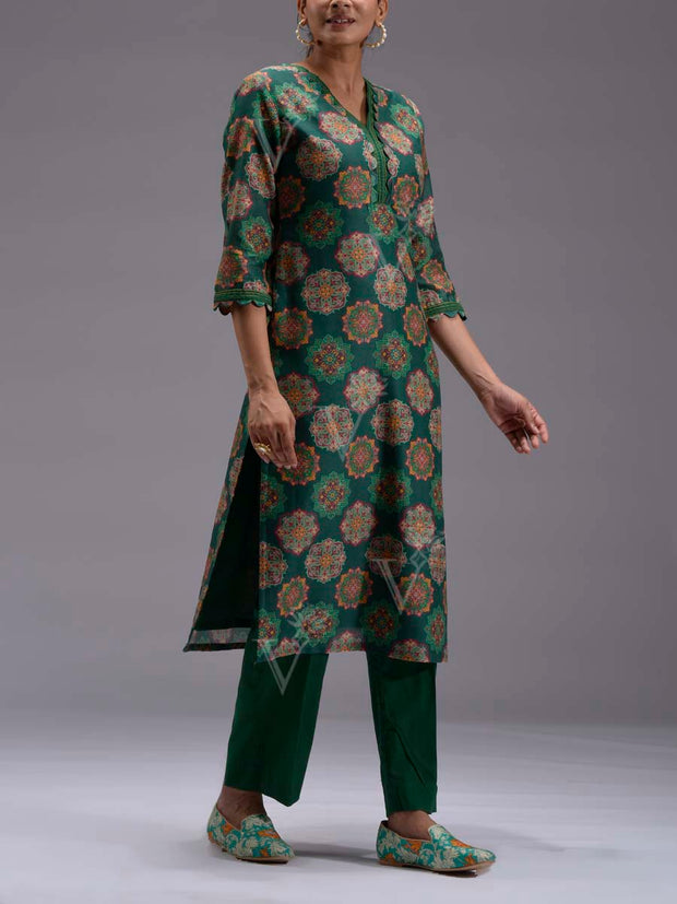 Green Vasansi Silk kurti