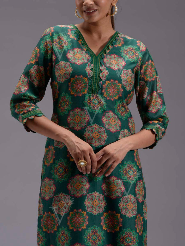 Green Vasansi Silk kurti