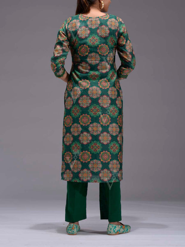 Green Vasansi Silk kurti