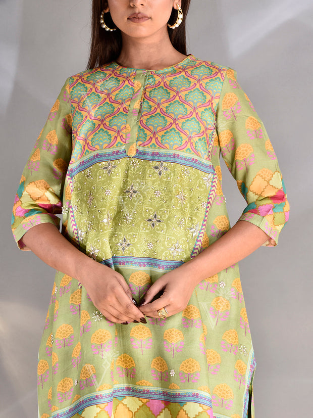 Green Vasansi Silk Co-ord Set