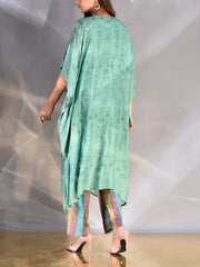 Turquoise Vasansi Silk Kaftan Set