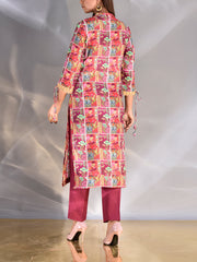 Multi Color Floral Printed Vasansi Silk Printed Kurti