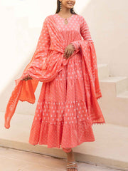 Peach Cotton Suit Set