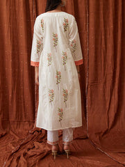 Off White Cotton Kurta Set