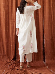 Off White Cotton Kurta Set