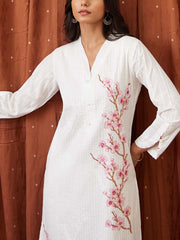 Off White Cotton Kurta Set