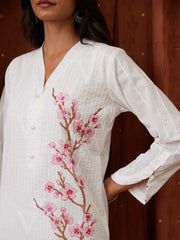 Off White Cotton Kurta Set