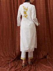 Off White Cotton Kurta Set