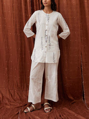 Off White Cotton Kurta Set