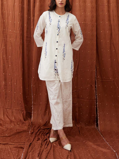 Off White Cotton Kurta Set