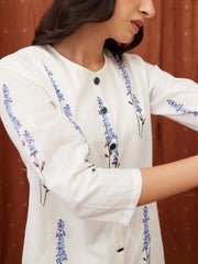 Off White Cotton Kurta Set