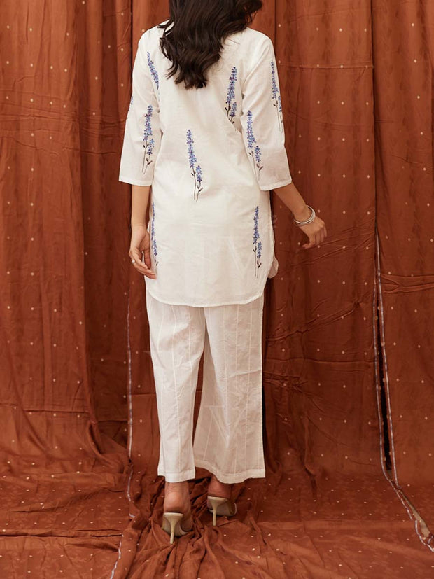 Off White Cotton Kurta Set