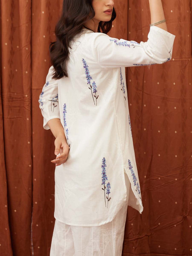 Off White Cotton Kurta Set