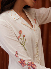 Off White Cotton Kurta Set