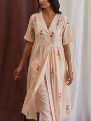 Beige Cotton Kurta Set