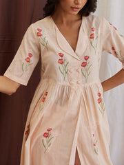 Beige Cotton Kurta Set