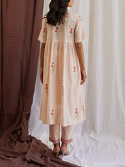Beige Cotton Kurta Set