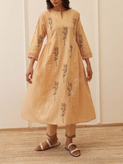Beige Cotton Kurta Set