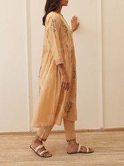 Beige Cotton Kurta Set