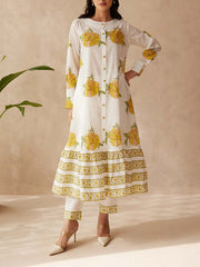 Off White Cotton Suit Set