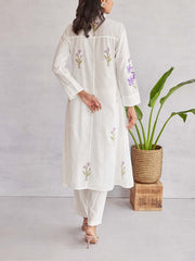 Off White Cotton Kurta Set