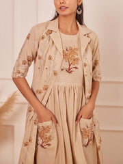 Beige Cotton Kurta Set