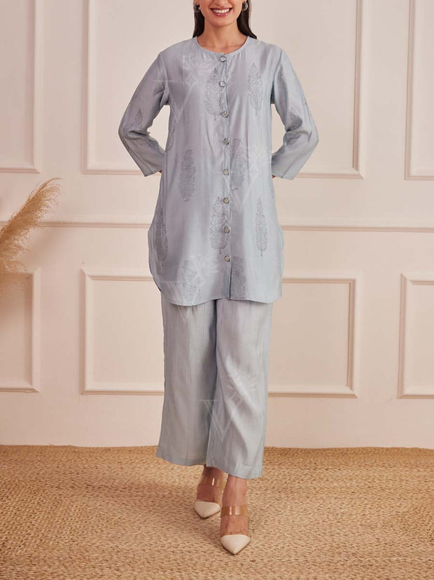 Grey Cotton Kurta Set