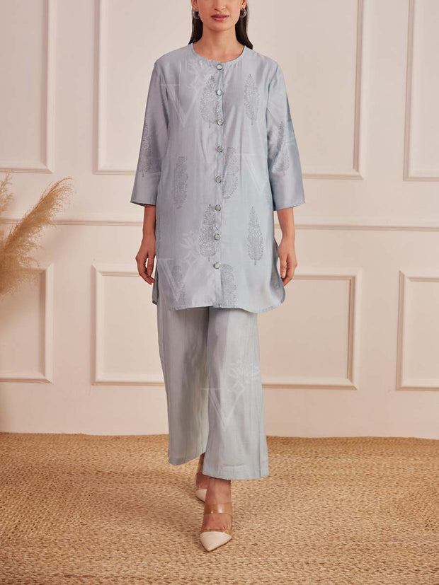 Grey Cotton Kurta Set
