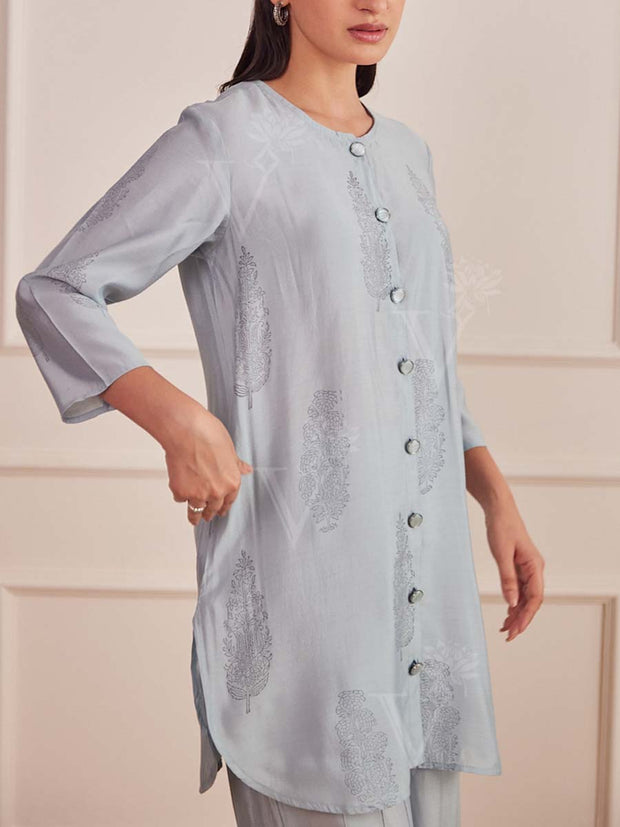 Grey Cotton Kurta Set