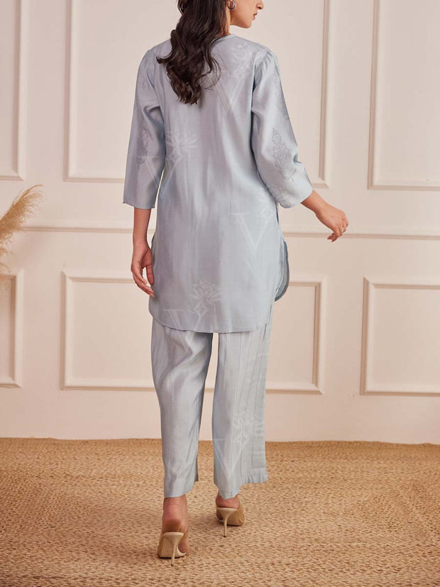 Grey Cotton Kurta Set