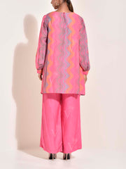 Pink Vasansi Silk Leheriya Co-ord Set