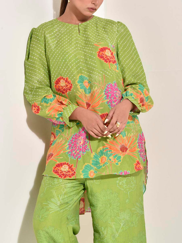 Green Vasansi Silk Printed Co-ord Set