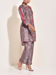 Grey Vasansi Silk  Co-ord Set