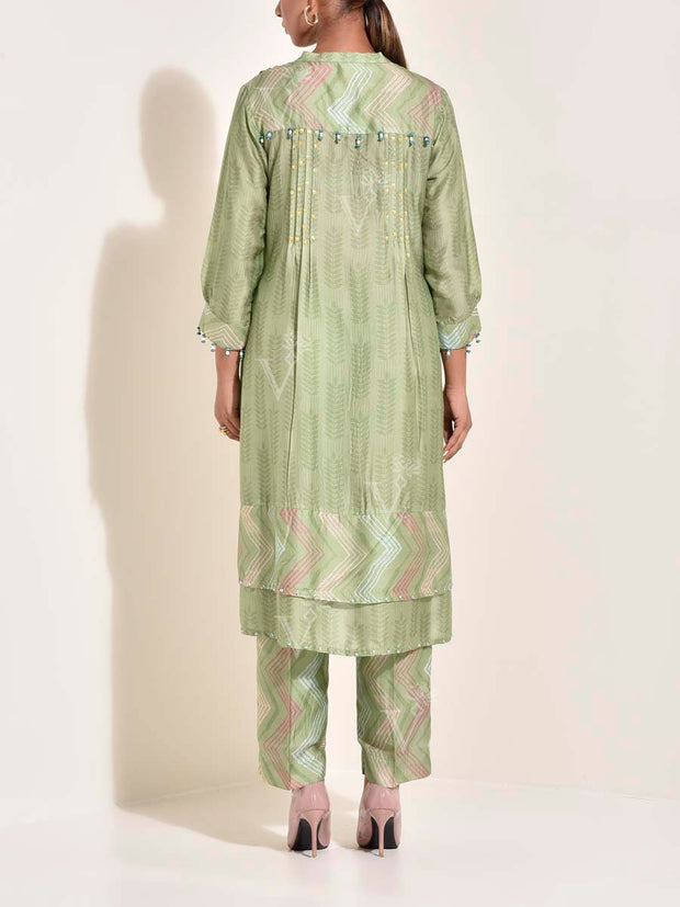 Sage Green Vasansi Silk Co-ord Set