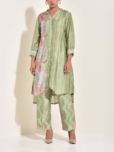 Sage Green , Vasansi Silk , Co-ord Set , Green