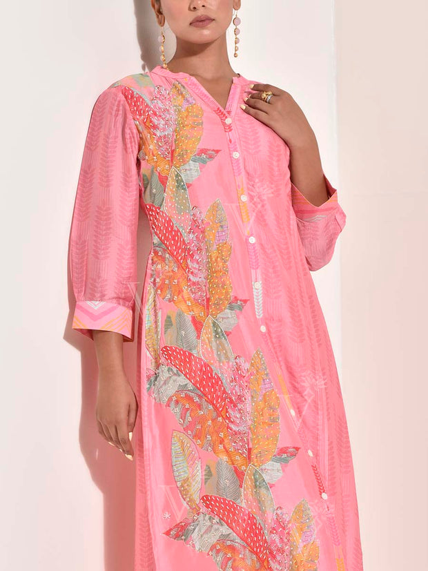 Pink Vasansi Silk Co-ord Set