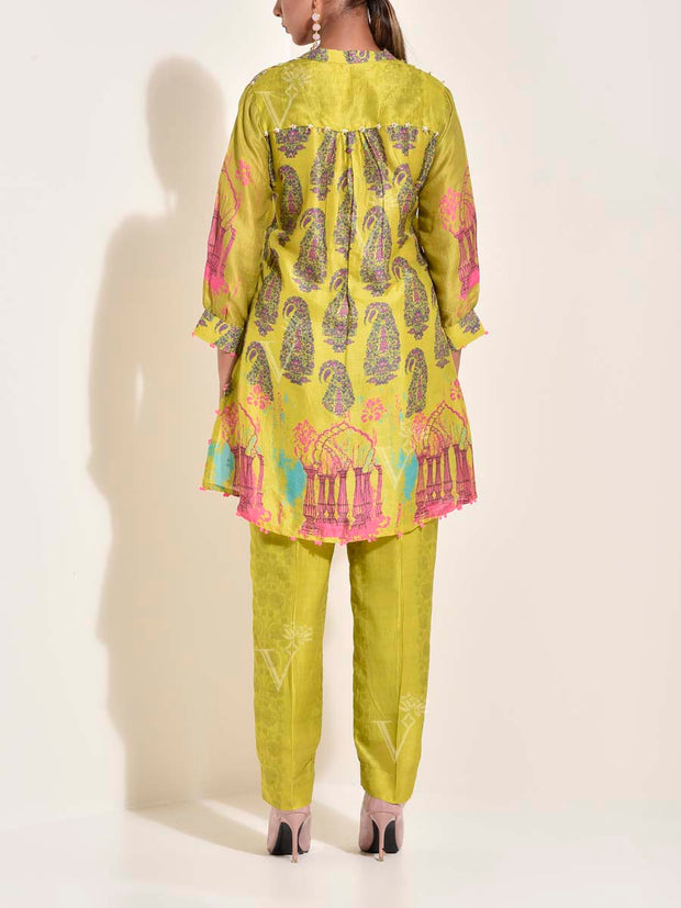 Lime Green Vasansi Silk Co-ord Set