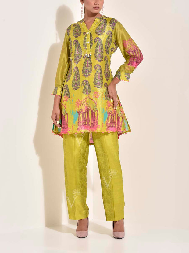 Lime Green , Green , Vasansi Silk , Co-ord Set